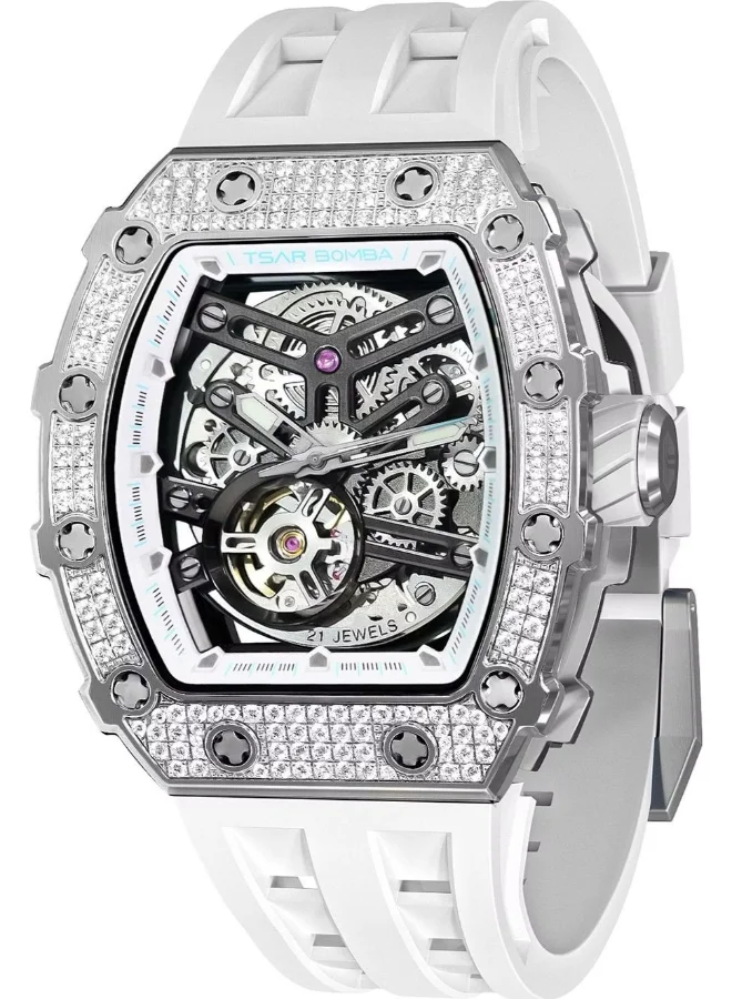 TSAR BOMBA Men's Rubber Automatic Watch TB8208D-05 - 43.5x50.5 mm